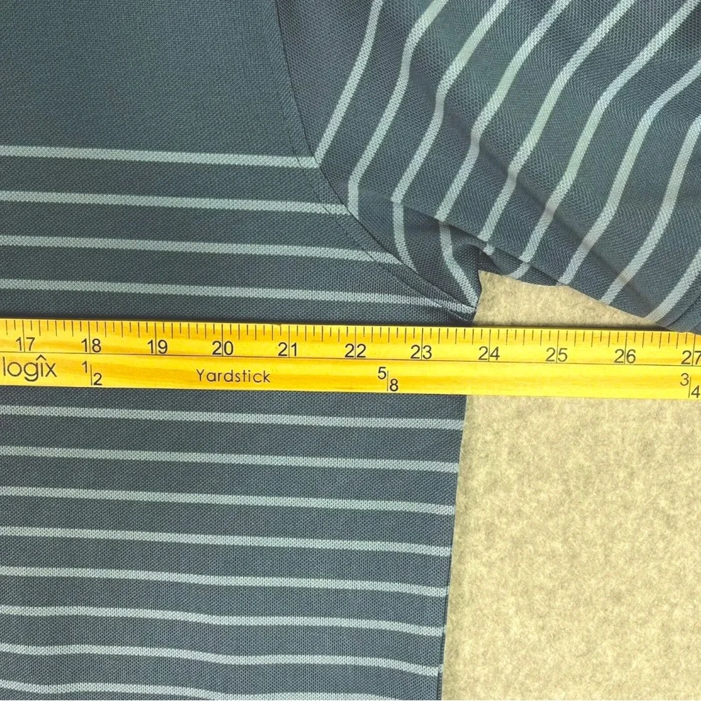 FootJoy FJ Shirt Mens Large Golf Polo Breton Stripe Short Sleeves Active Blue - Picture 13 of 13